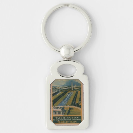  Washington DC-reisposter Sleutelhanger (Voorkant)