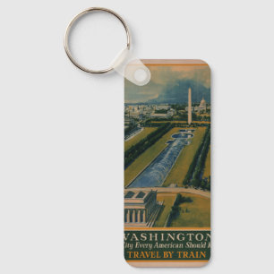  Washington DC-reisposter Sleutelhanger