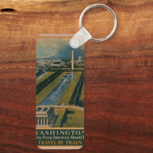 Washington DC-reisposter Sleutelhanger (Achterkant)
