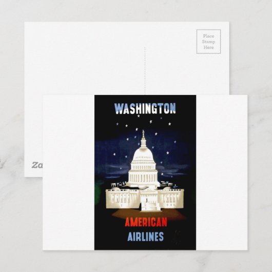 Washington DC-reizen Briefkaart (Voorkant / Achterkant)
