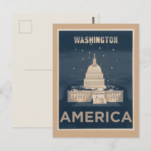 Washington DC-reizen Briefkaart (Voorkant / Achterkant)