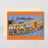 Washington DC Retro Ansichtkaart Briefkaart (Voorkant / Achterkant)