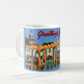 Washington DC Retro Postcard Mug Koffiemok (Voorkant links)