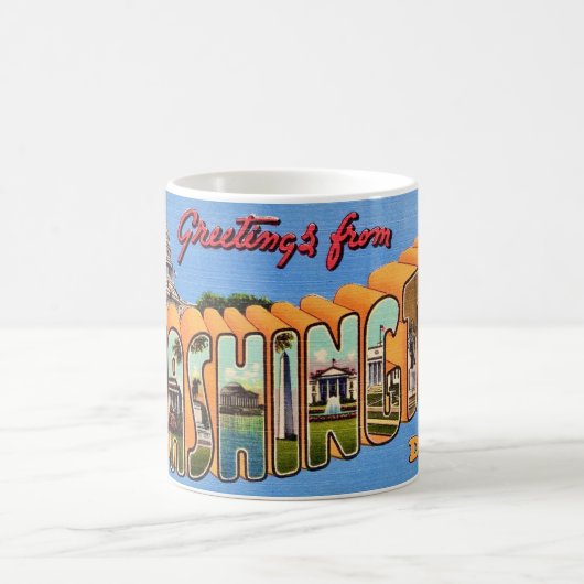 Washington DC Retro Postcard Mug Koffiemok (Center)
