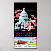 Washington DC Retro Travel Poster (Voorkant)
