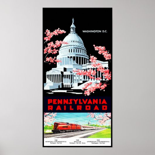 Washington DC Retro Travel Poster (Voorkant)