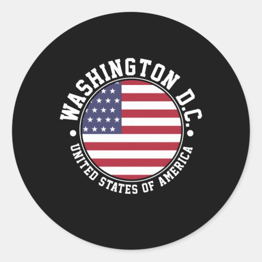 Washington DC Ronde Sticker (Voorkant)