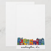 Washington DC Row House Briefpapier (Voorkant / Achterkant)
