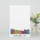 Washington DC Row House Briefpapier (Staand voorkant)