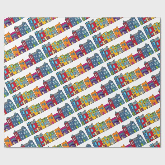 Washington DC Row House Cadeaupapier (Vlak)