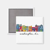 Washington DC Row House Magneet (Voorkant / Achterkant)