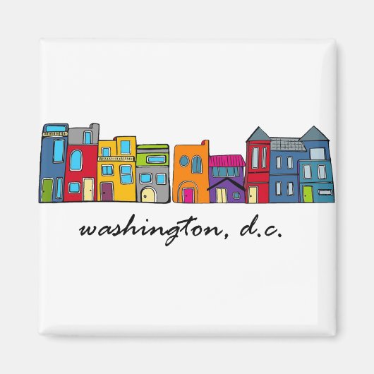 Washington DC Row House Magneet (Voorkant)