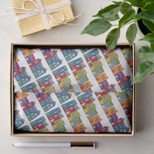 Washington DC Row House Tissuepapier (Geschenk)