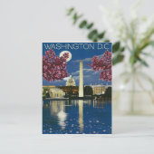 Washington DC 's nachts, het Witte Huis, lente Briefkaart (Staand voorkant)