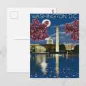 Washington DC 's nachts, het Witte Huis, lente Briefkaart (Voorkant / Achterkant)