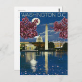 Washington DC 's nachts, wit huis, lente Briefkaart (Voorkant / Achterkant)