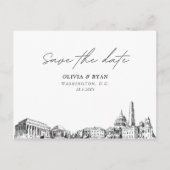 Washington DC Save the Date Briefkaart Wedding (Voorkant)