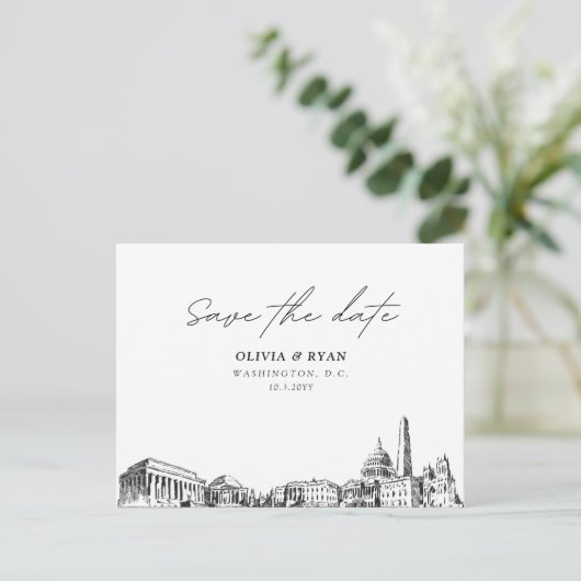 Washington DC Save the Date Briefkaart Wedding (Staand voorkant)
