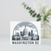 Washington DC Silhouet Briefkaart (Staand voorkant)