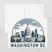 Washington DC Silhouet Briefkaart (Voorkant / Achterkant)