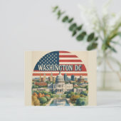 Washington DC Silhouet Briefkaart (Staand voorkant)