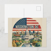 Washington DC Silhouet Briefkaart (Voorkant / Achterkant)