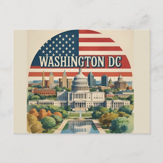 Washington DC Silhouet Briefkaart (Voorkant)