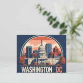 Washington DC Silhouet Briefkaart (Staand voorkant)