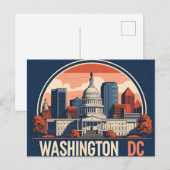 Washington DC Silhouet Briefkaart (Voorkant / Achterkant)