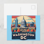Washington DC Silhouet Briefkaart (Voorkant / Achterkant)