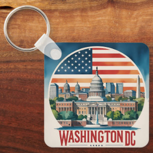 Washington DC Silhouet Sleutelhanger