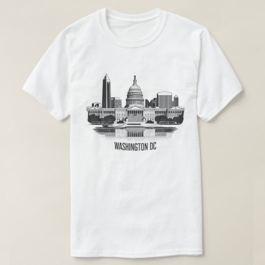 Washington DC Silhouet T-shirt (Design voorkant)