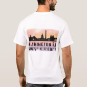 Washington DC Silhouette Breedtegraad en Lengtegra T-shirt (Achterkant)