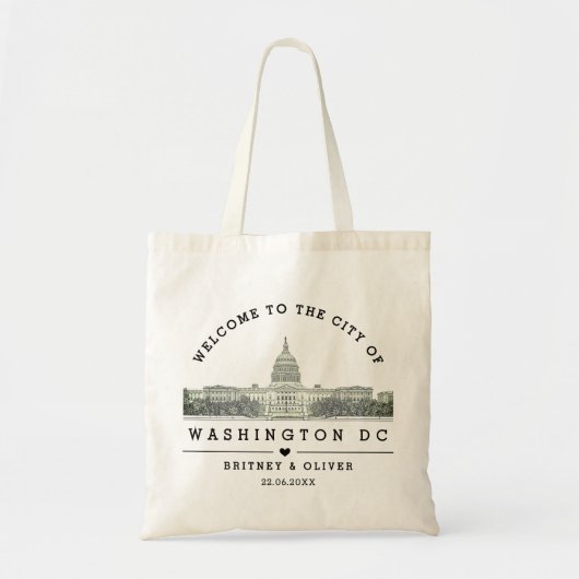 Washington DC Silhouette – Huwelijk Favoriet Tote Bag (Voorkant)
