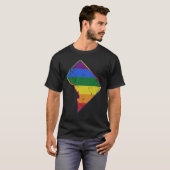 Washington DC Silhouette LGBT Pride Flag T-shirt (Voorkant volledig)