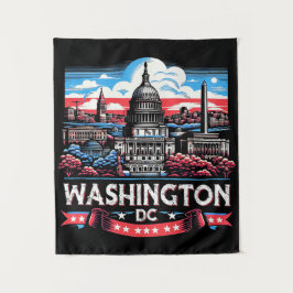 Washington DC Skyline bezienswaardigheden kunst Wandkleed