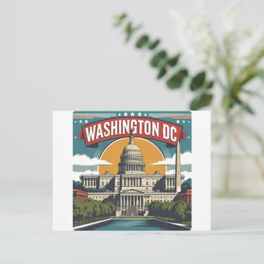 Washington DC Skyline Briefkaart (Staand voorkant)