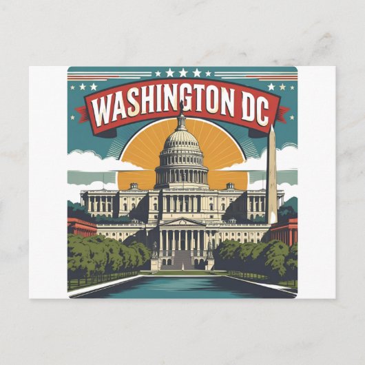 Washington DC Skyline Briefkaart (Voorkant)
