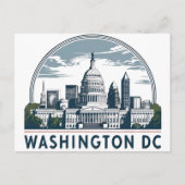 Washington DC Skyline Briefkaart (Voorkant)