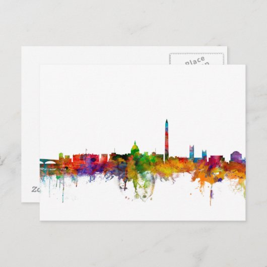 Washington DC Skyline Briefkaart (Voorkant / Achterkant)