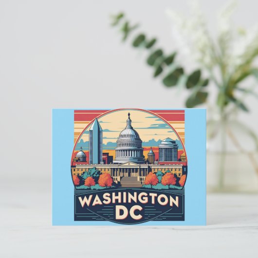 Washington DC Skyline Briefkaart (Staand voorkant)