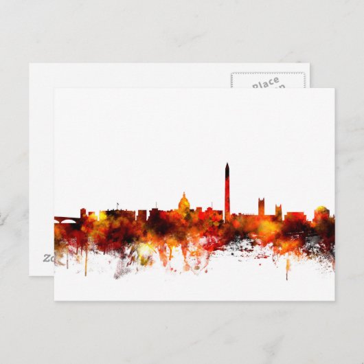 Washington DC Skyline Briefkaart (Voorkant / Achterkant)