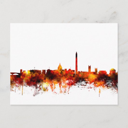 Washington DC Skyline Briefkaart (Voorkant)
