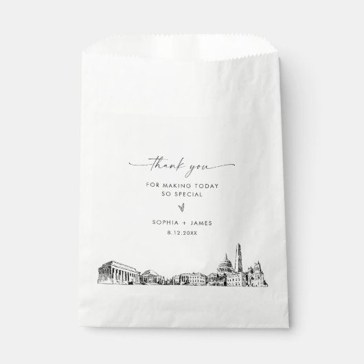 Washington DC Skyline bruiloft dank u gunst tassen Bedankzakje (Voorkant)