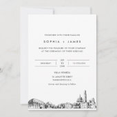 Washington DC Skyline bruiloft foto uitnodiging (Voorkant)