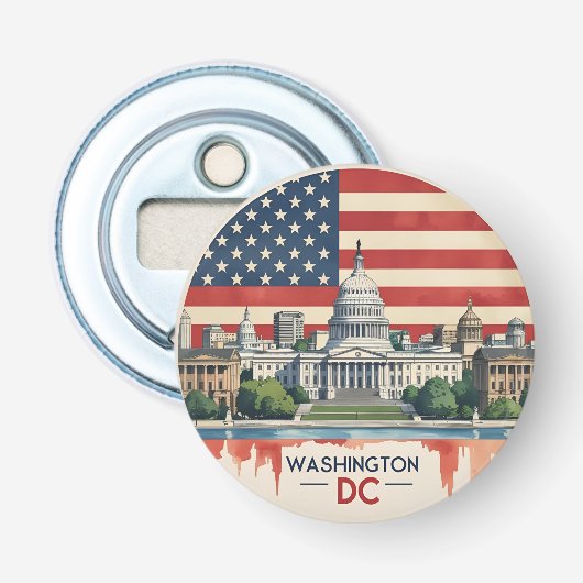 Washington DC Skyline Button Flesopener (Voorkant)