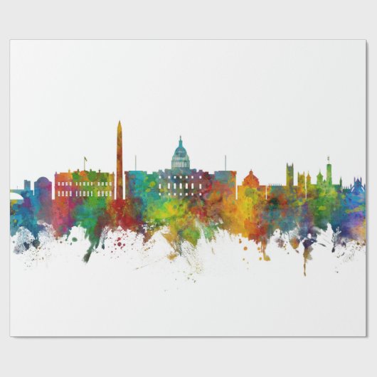 Washington DC Skyline Cadeaupapier (Vlak)