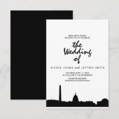 Washington DC Skyline Cityscape Wedding Invitation Kaart (Voorkant / Achterkant)