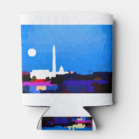 Washington DC Skyline Full Moon Blikjeskoeler (Achterkant)