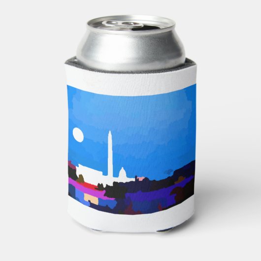 Washington DC Skyline Full Moon Blikjeskoeler (Blikje Achterkant)